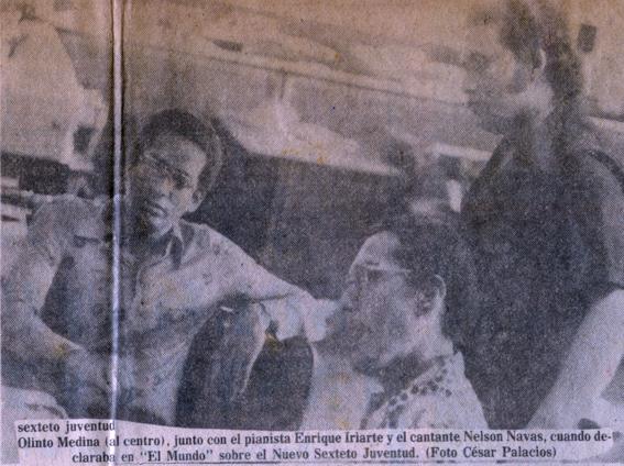 Enrique Iriarte, piano, Olinto Medina, direttore e Nelson Navas cantante.