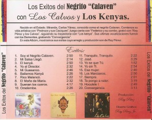 La copertina del disco "Exitos del Negrito Calaven"