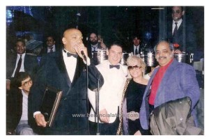 Jimmy Sabater, Joey Pastrana, Marlyn Winters e Willie Torres durante la consegna dei premi. New York, 8 gennaio 1993. Foto di Joey Pastrana.